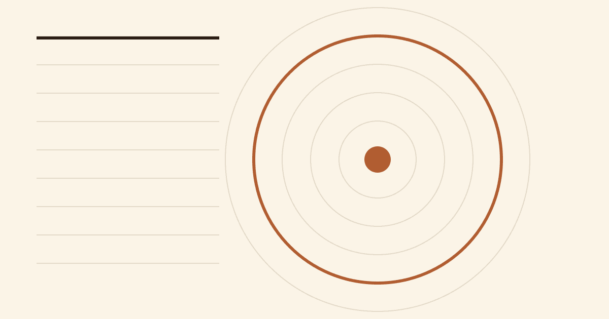 Concentric rings closing on a single fixed point